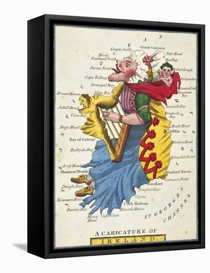 A Caricature of Ireland, 1808-null-Framed Premier Image Canvas