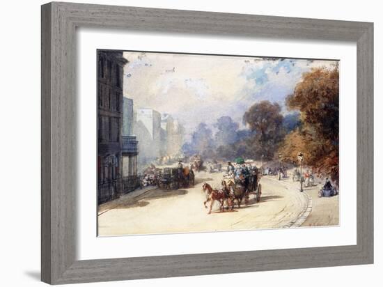 A Carriage at Hyde Park Corner, London, (Pencil, W/C, Bodycolour Heightened with White)-Eugene-Louis Lami-Framed Giclee Print