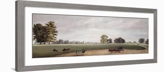 A Carriage in the Park at Luton Being Met by Riders and Frisking Foals-Paul Sandby-Framed Giclee Print