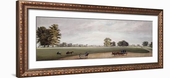 A Carriage in the Park at Luton Being Met by Riders and Frisking Foals-Paul Sandby-Framed Giclee Print