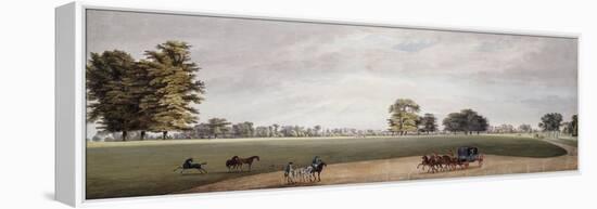 A Carriage in the Park at Luton Being Met by Riders and Frisking Foals-Paul Sandby-Framed Premier Image Canvas