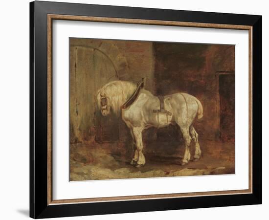 A Cart-Horse (Oil on Canvas)-Theodore Gericault-Framed Giclee Print