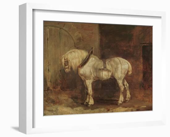 A Cart-Horse (Oil on Canvas)-Theodore Gericault-Framed Giclee Print