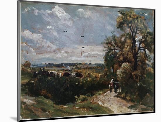 A Cart on the Road of Flatford (Oil on Canvas, 1811)-John Constable-Mounted Giclee Print