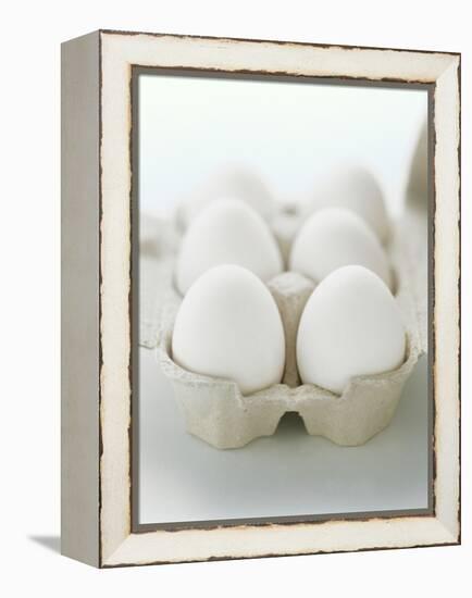 A Carton of Six White Eggs-null-Framed Premier Image Canvas