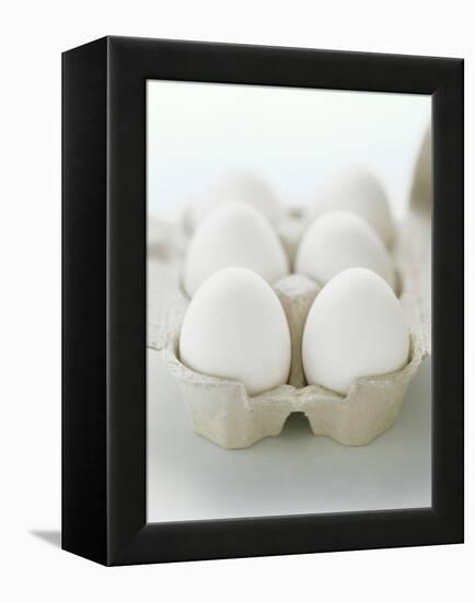 A Carton of Six White Eggs-null-Framed Premier Image Canvas