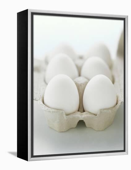 A Carton of Six White Eggs-null-Framed Premier Image Canvas