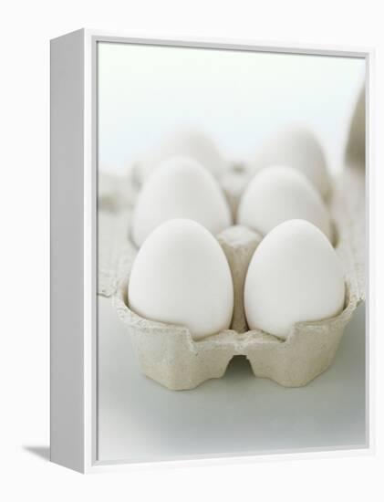 A Carton of Six White Eggs-null-Framed Premier Image Canvas