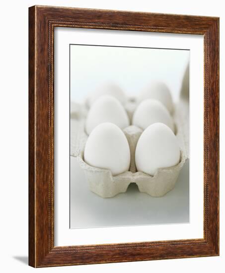 A Carton of Six White Eggs-null-Framed Photographic Print