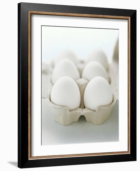 A Carton of Six White Eggs-null-Framed Photographic Print