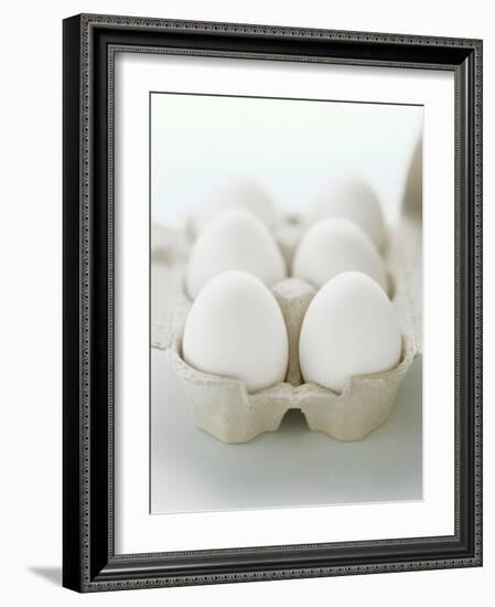 A Carton of Six White Eggs-null-Framed Photographic Print