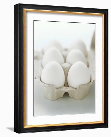 A Carton of Six White Eggs-null-Framed Photographic Print