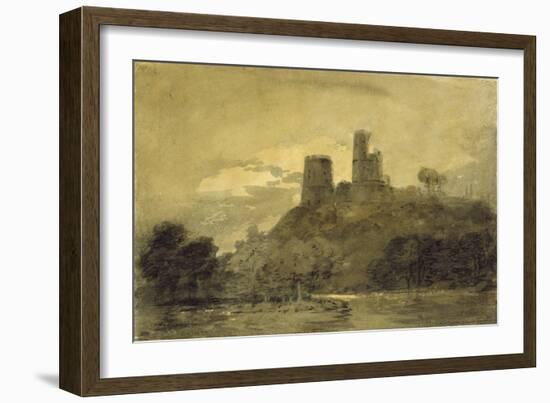 A Castle by a River, Moonlight-J. M. W. Turner-Framed Giclee Print