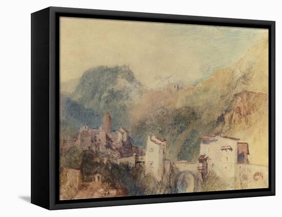 A Castle in the Val d'Aosta, Italy-J. M. W. Turner-Framed Premier Image Canvas