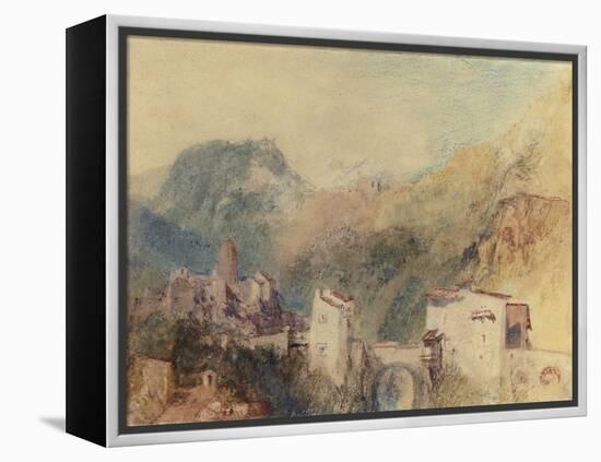 A Castle in the Val d'Aosta, Italy-J. M. W. Turner-Framed Premier Image Canvas