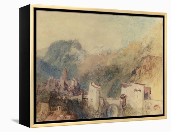 A Castle in the Val d'Aosta, Italy-J. M. W. Turner-Framed Premier Image Canvas
