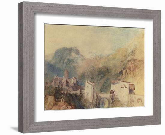 A Castle in the Val d'Aosta, Italy-J. M. W. Turner-Framed Giclee Print