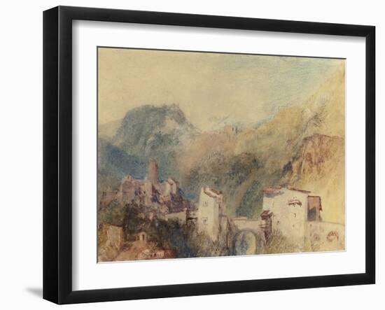 A Castle in the Val d'Aosta, Italy-J. M. W. Turner-Framed Giclee Print