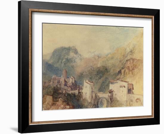 A Castle in the Val d'Aosta, Italy-J. M. W. Turner-Framed Giclee Print