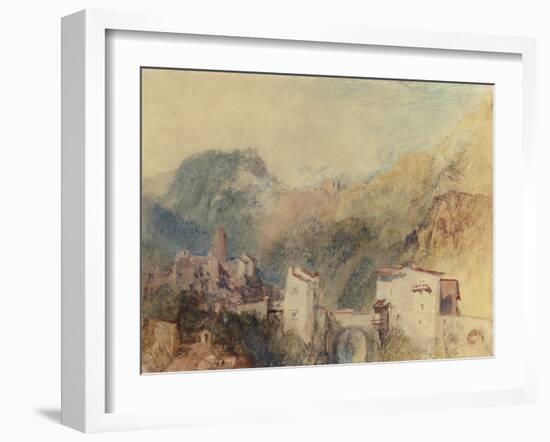 A Castle in the Val d'Aosta, Italy-J. M. W. Turner-Framed Giclee Print