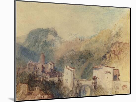 A Castle in the Val d'Aosta, Italy-J. M. W. Turner-Mounted Giclee Print