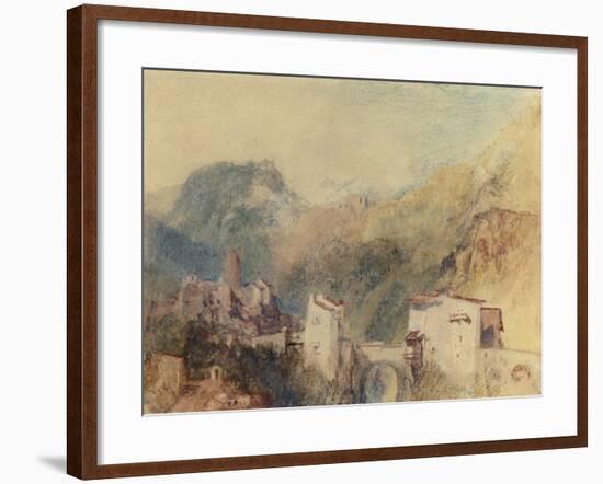 A Castle in the Val d'Aosta, Italy-J. M. W. Turner-Framed Giclee Print