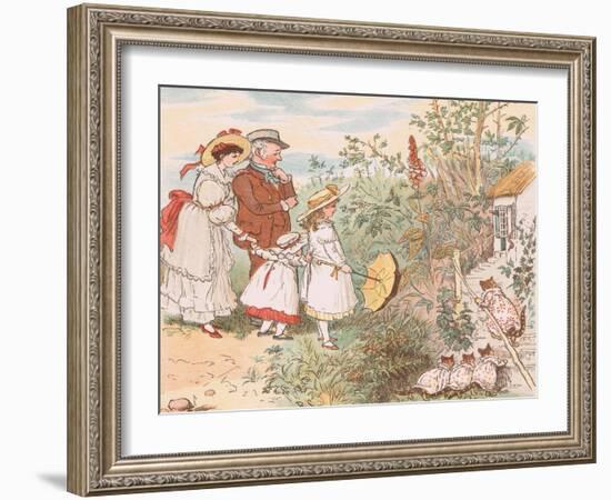 A Cat and Her Kittens Came Tumbling In-Randolph Caldecott-Framed Giclee Print