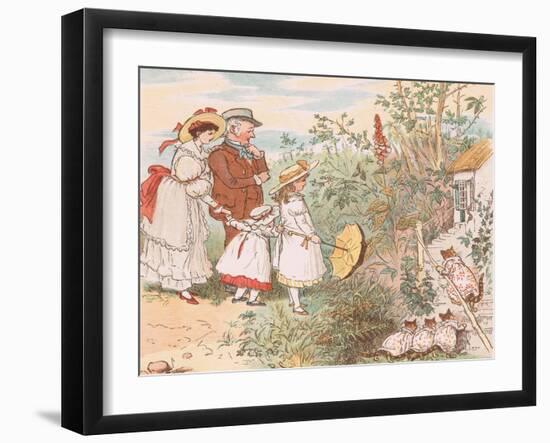 A Cat and Her Kittens Came Tumbling In-Randolph Caldecott-Framed Giclee Print