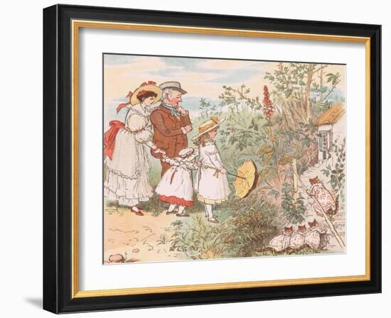 A Cat and Her Kittens Came Tumbling In-Randolph Caldecott-Framed Giclee Print