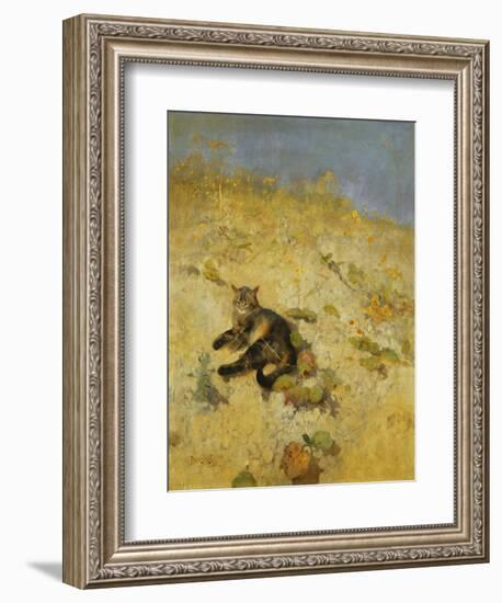 A Cat Basking in the Sun, 1884-Bruno Andreas Liljefors-Framed Giclee Print