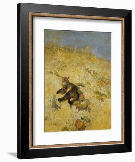 A Cat Basking in the Sun, 1884-Bruno Andreas Liljefors-Framed Giclee Print