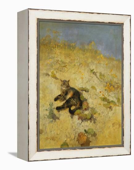 A Cat Basking in the Sun, 1884-Bruno Andreas Liljefors-Framed Premier Image Canvas