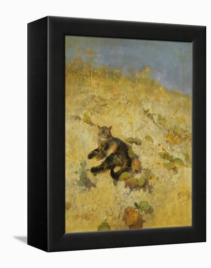 A Cat Basking in the Sun, 1884-Bruno Andreas Liljefors-Framed Premier Image Canvas