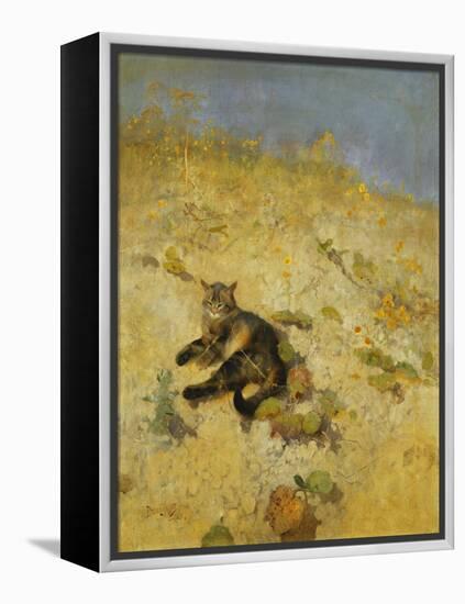 A Cat Basking in the Sun, 1884-Bruno Andreas Liljefors-Framed Premier Image Canvas