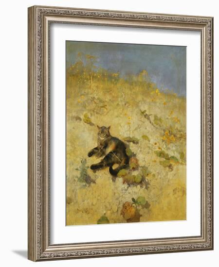 A Cat Basking in the Sun, 1884-Bruno Andreas Liljefors-Framed Giclee Print