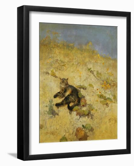 A Cat Basking in the Sun, 1884-Bruno Andreas Liljefors-Framed Giclee Print