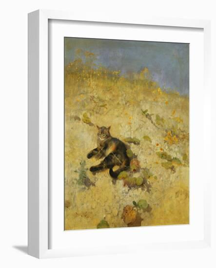A Cat Basking in the Sun, 1884-Bruno Andreas Liljefors-Framed Giclee Print