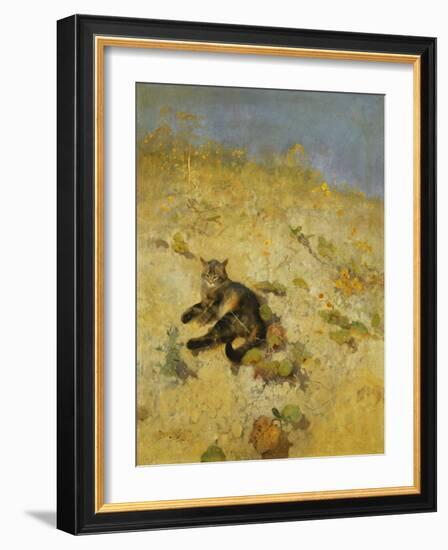 A Cat Basking in the Sun, 1884-Bruno Andreas Liljefors-Framed Giclee Print