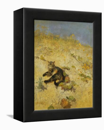 A Cat Basking in the Sun-Bruno Liljefors-Framed Premier Image Canvas