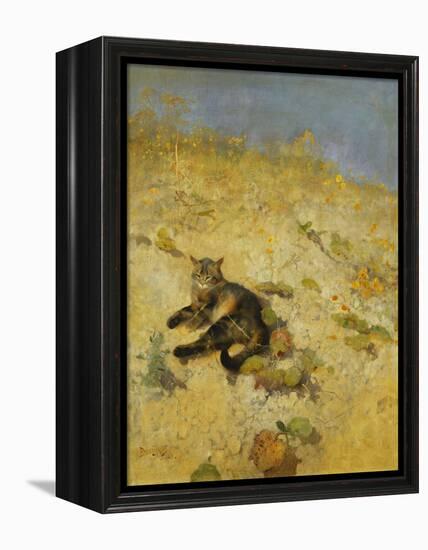 A Cat Basking in the Sun-Bruno Liljefors-Framed Premier Image Canvas