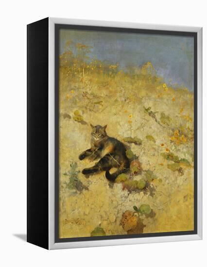 A Cat Basking in the Sun-Bruno Liljefors-Framed Premier Image Canvas