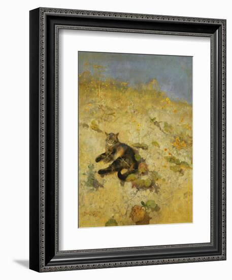 A Cat Basking in the Sun-Bruno Liljefors-Framed Giclee Print