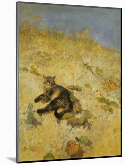 A Cat Basking in the Sun-Bruno Liljefors-Mounted Premium Giclee Print