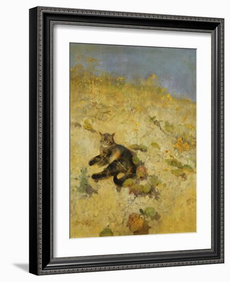 A Cat Basking in the Sun-Bruno Liljefors-Framed Giclee Print