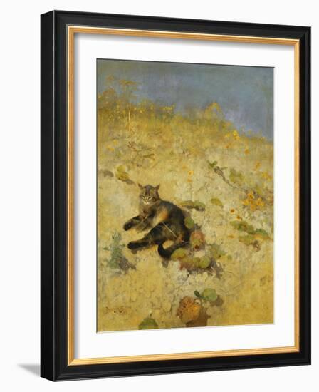 A Cat Basking in the Sun-Bruno Liljefors-Framed Giclee Print