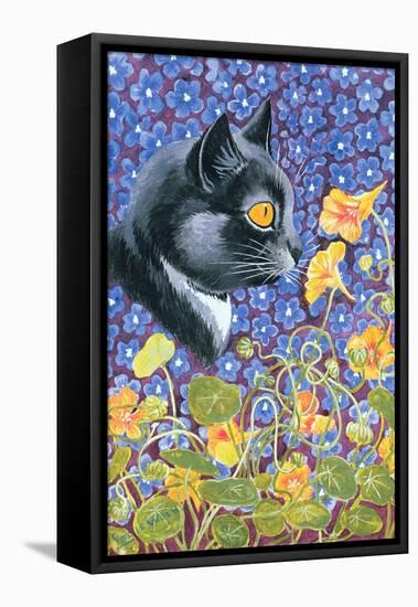 A Cat in a Sea of Flowers-Louis Wain-Framed Premier Image Canvas