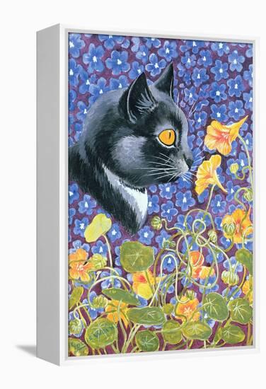 A Cat in a Sea of Flowers-Louis Wain-Framed Premier Image Canvas