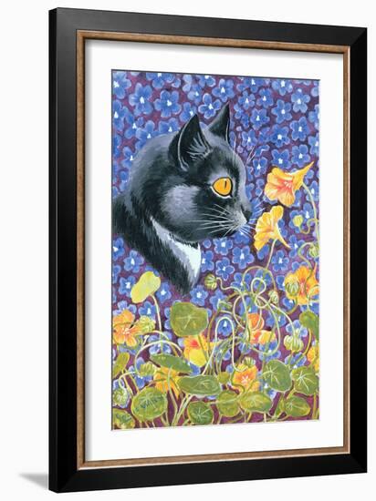 A Cat in a Sea of Flowers-Louis Wain-Framed Giclee Print