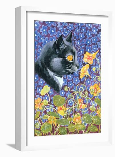 A Cat in a Sea of Flowers-Louis Wain-Framed Giclee Print