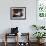 A Cat Joins its Owner Reading a Book at a Tokyo Cafe-null-Framed Photographic Print displayed on a wall